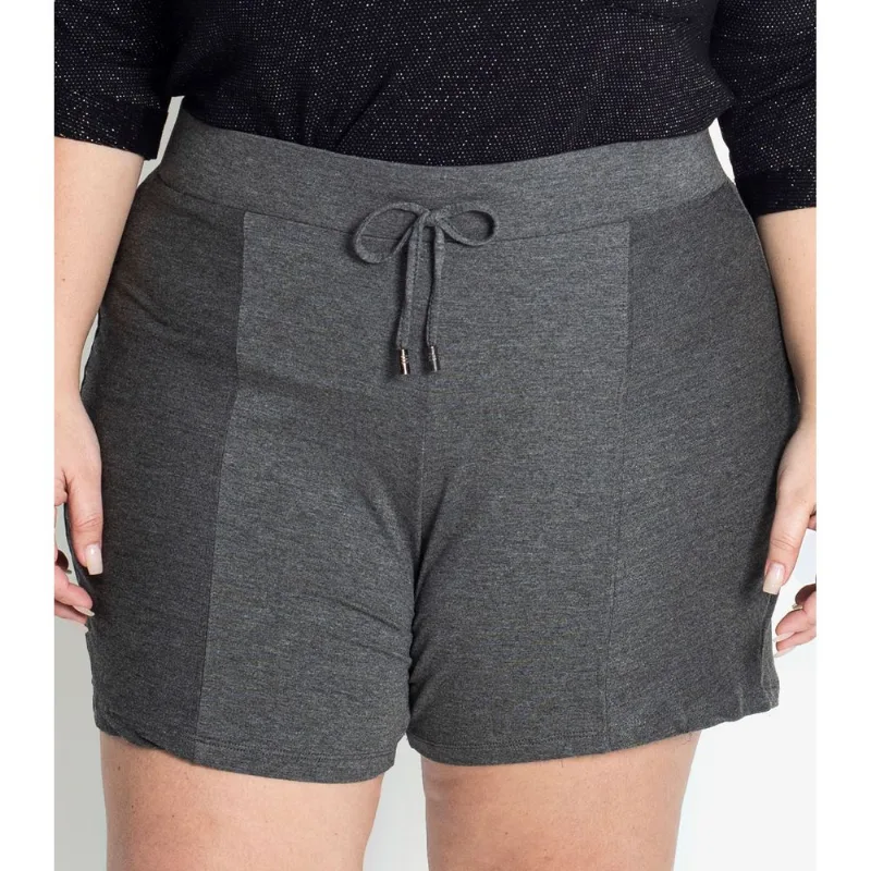 Shorts Feminino Plus Size Rovitex Plus Cinza G4