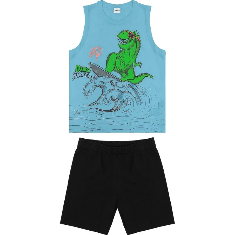 Conjunto Bermuda Dinossauro Rovitex Kids Azul 2