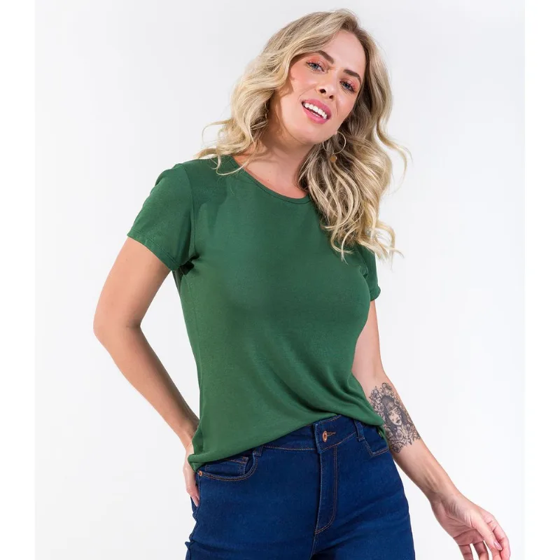Blusa Básica Visco Tricô Feminina Rovitex Verde P