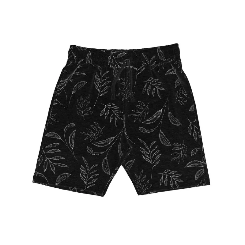 Bermuda Masculina Juvenil Folhas Rovitex Teen Preto 16