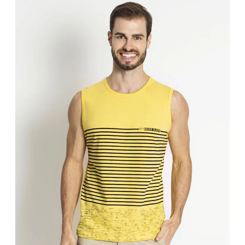 Regata Masculina Listrada Rovitex Amarelo M