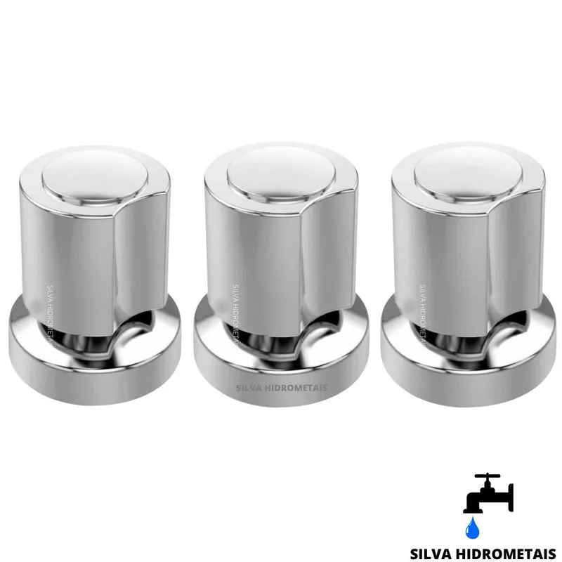 Kit 3 Acabamento Registro Metal Banheiro C-40 Cr Padrao Deca