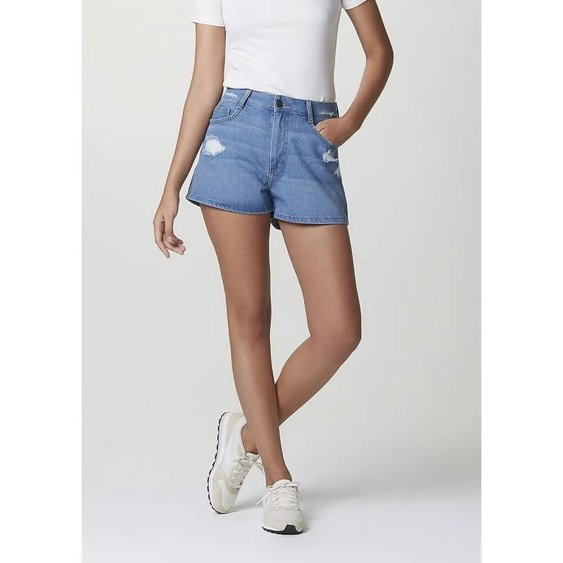 Shorts Jeans Feminino Cintura Alta