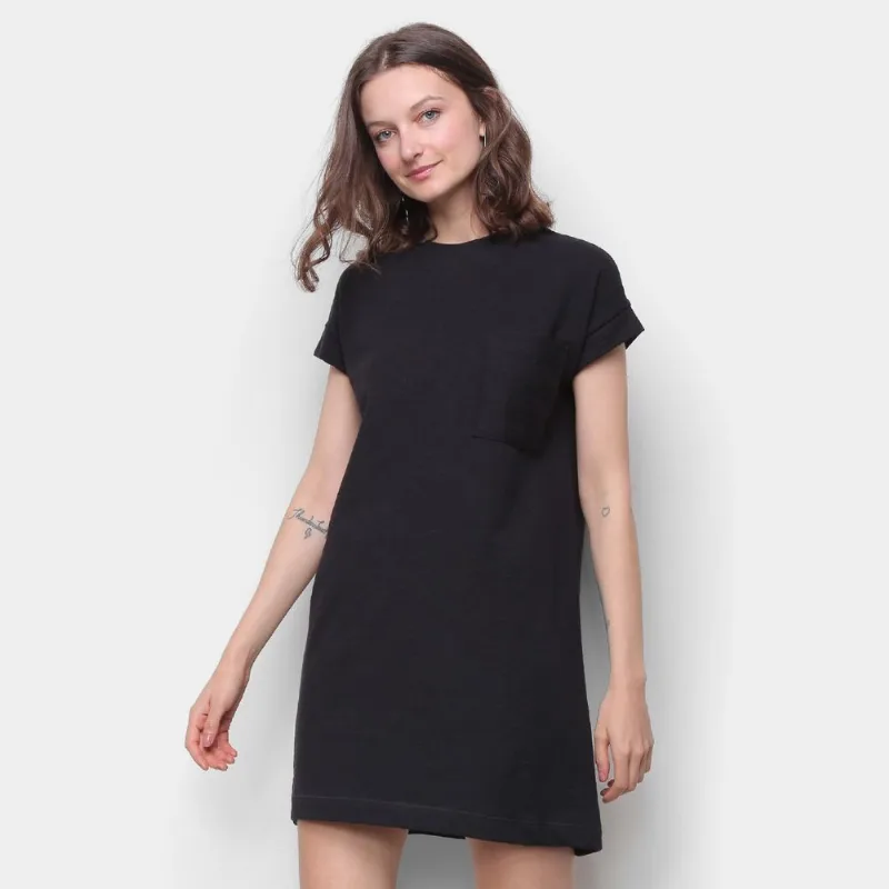 Vestido Hering Manga Curta Feminino - Feminino - Preto