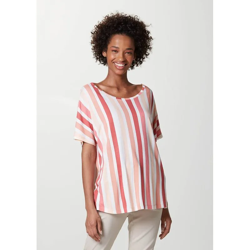 Blusa Feminina Manga Curta Estampada - Rosa XG