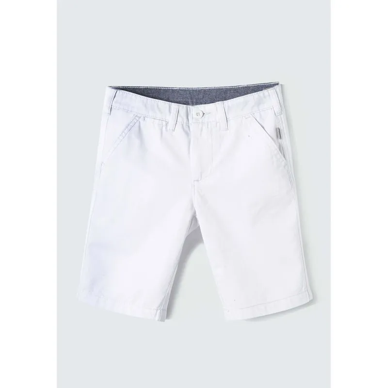 Bermuda Básica Infantil Menino Em Sarja - Branco 003