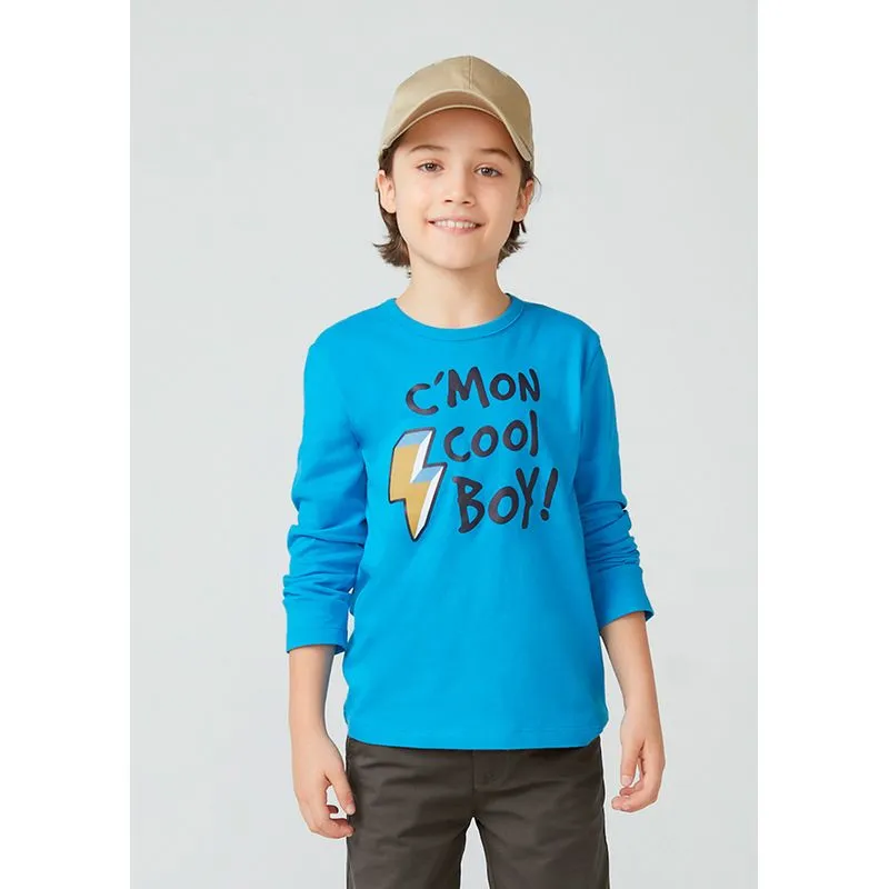 Camiseta Manga Longa Com Estampa Infantil Menino Hering Kids - Azul 008