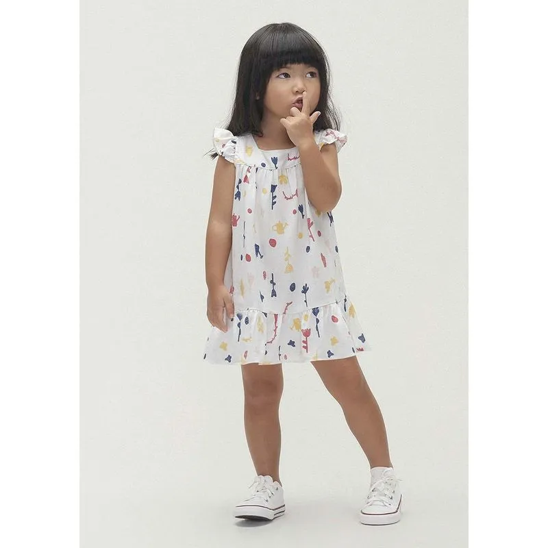 Vestido Curto Em Tecido De Viscose