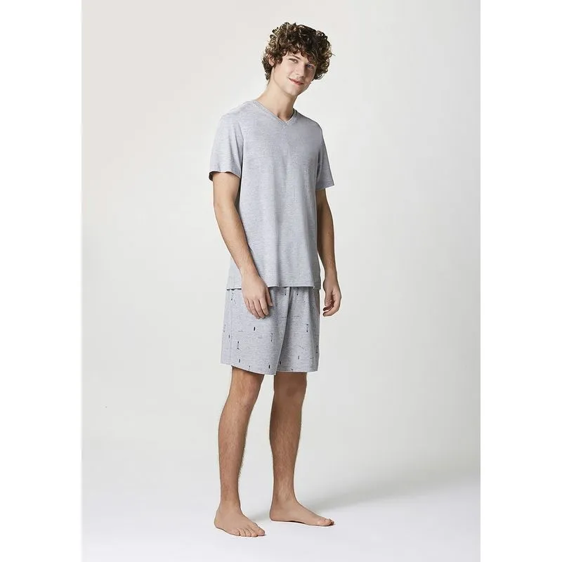 Pijama Curto Masculino Estampado