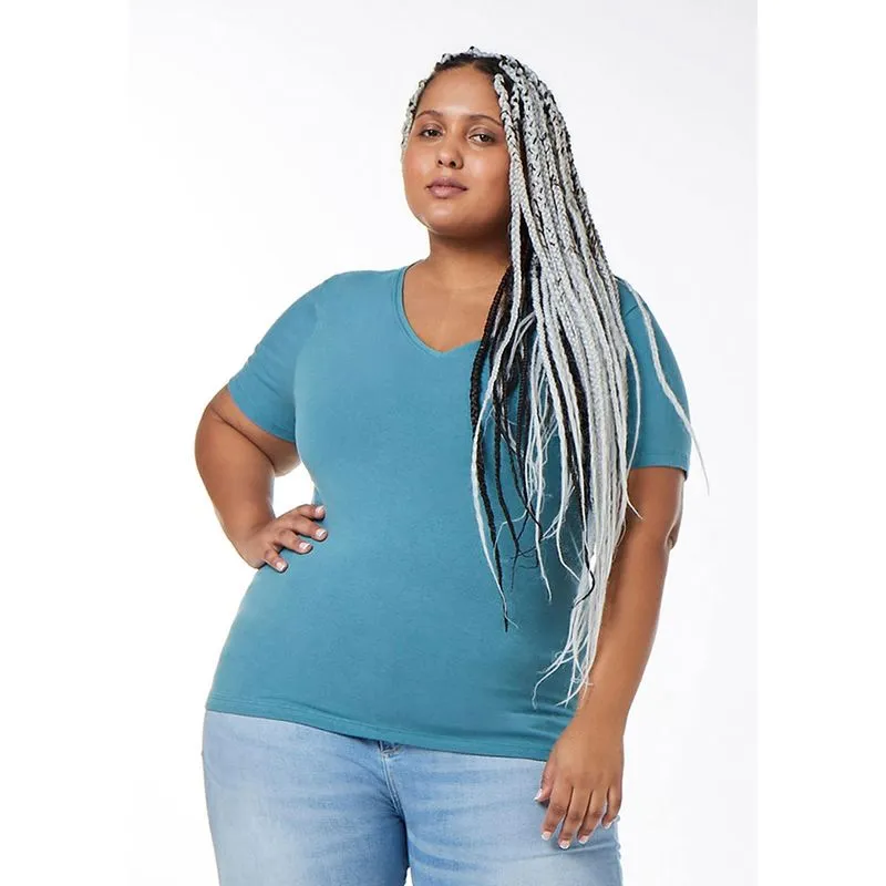 Blusa Básica Feminina Gola V