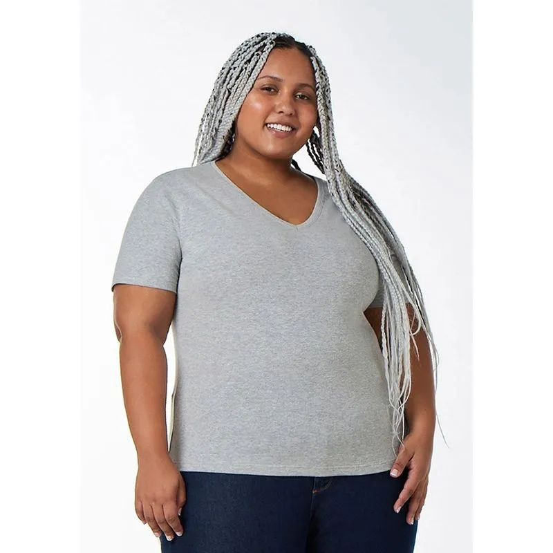Blusa Básica Feminina Gola V