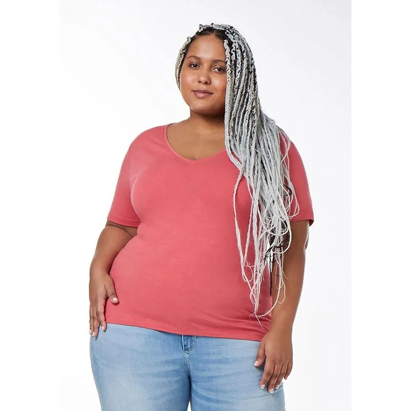 Blusa Básica Feminina Gola V