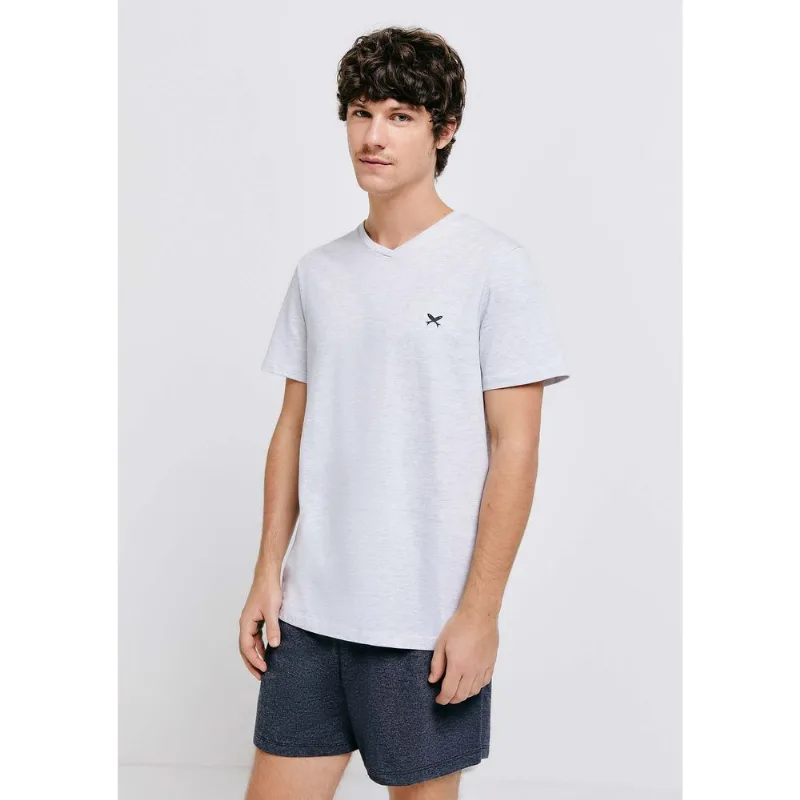 Pijama Masculino Curto Em Malha - Cinza XG