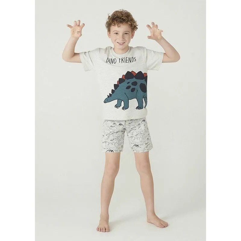Pijama Manga Curta Menino Em Malha
