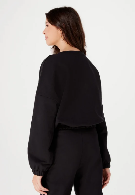 Blusão Moletom Hering Feminino - Preto XXG