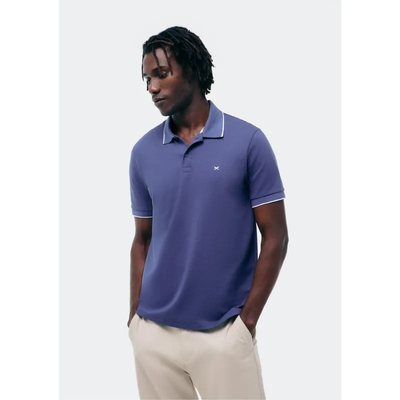 Camisa Polo Básica Masculina Super Cotton Com Bordado - Azul G