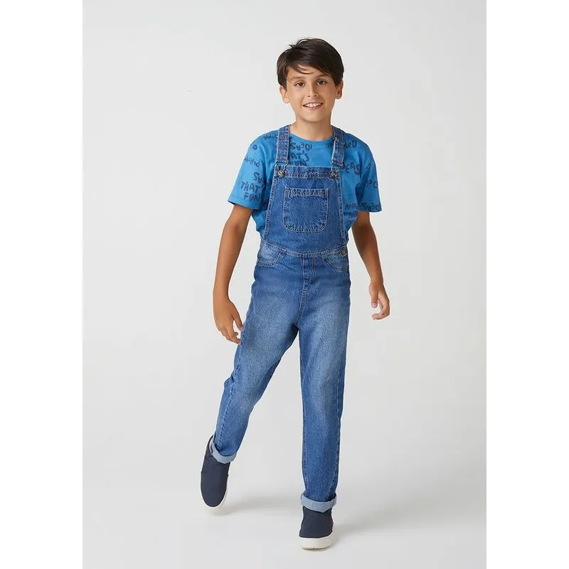 Jardineira Jeans Infantil Menino