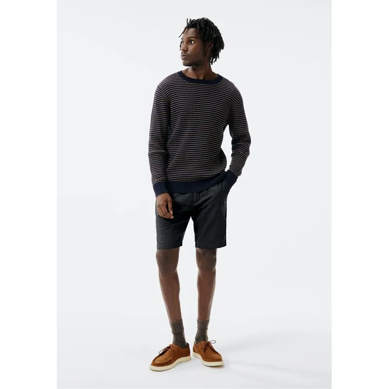 Bermuda Básica Masculina Chino Em Linho - Preto 044
