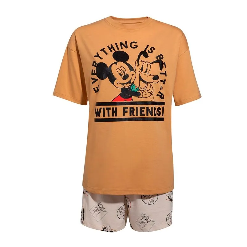Pijama Feminino Curto Estampado Mickey And Friends