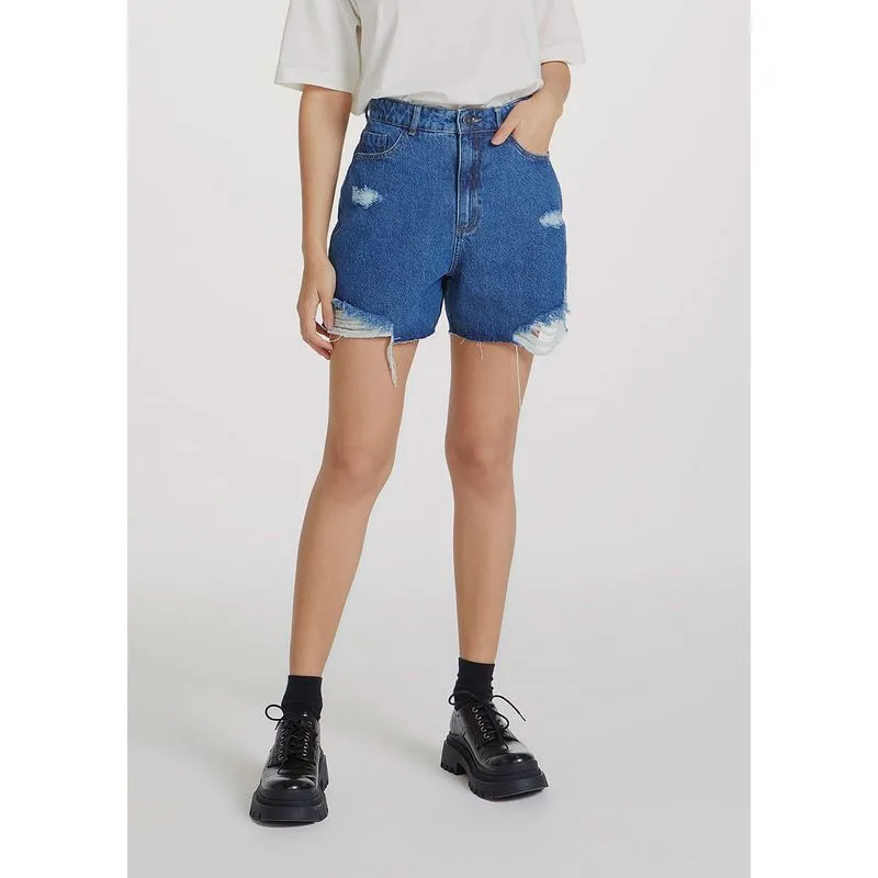 Shorts Jeans Feminino Cintura Alta