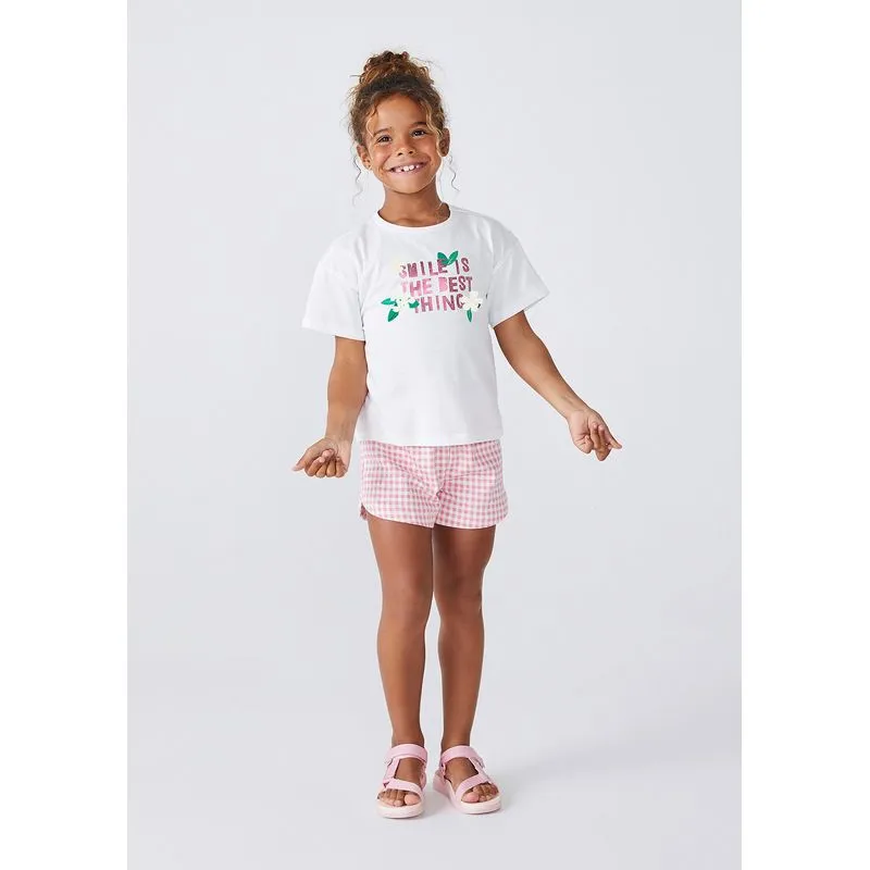 Conjunto Infantil Menina Curto Estampado - Branco 016