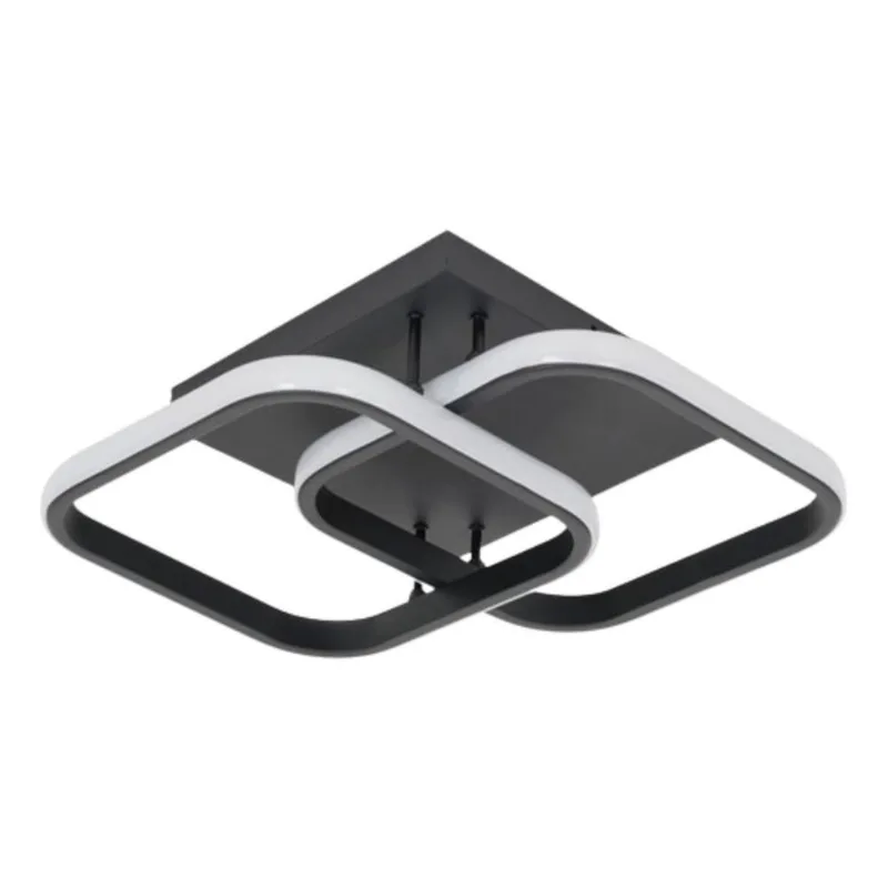 Luminária Led Moderna Quadrada 26W Bivolt 3 Em 1 Preto