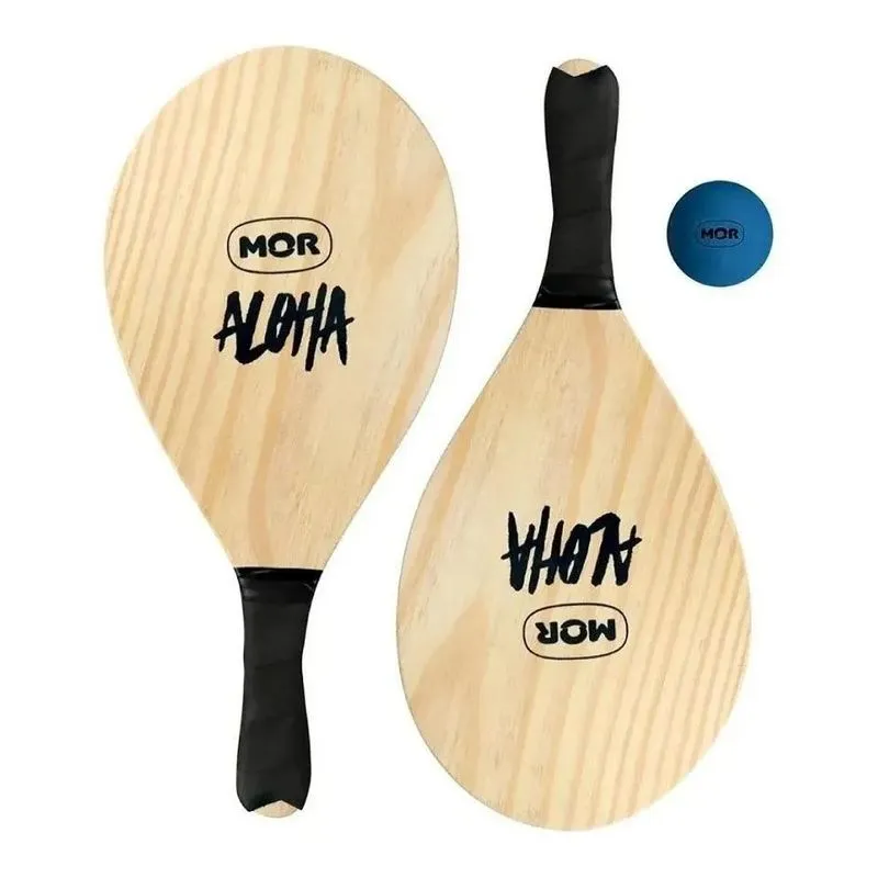 3x Frescobol De Madeira Aloha 3699 - Mor