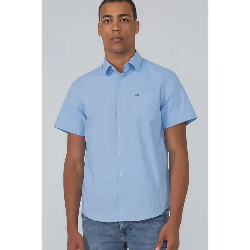 Camisa Hangar 33 Manga Curta Comfort Azul