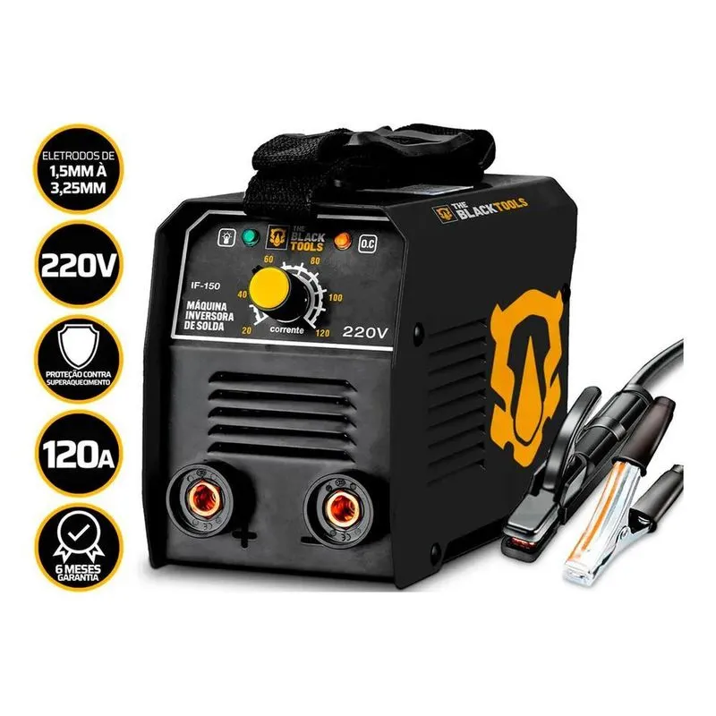 Máquina Solda Inversora Mma The Black Tools Preto 50/60hz Vo
