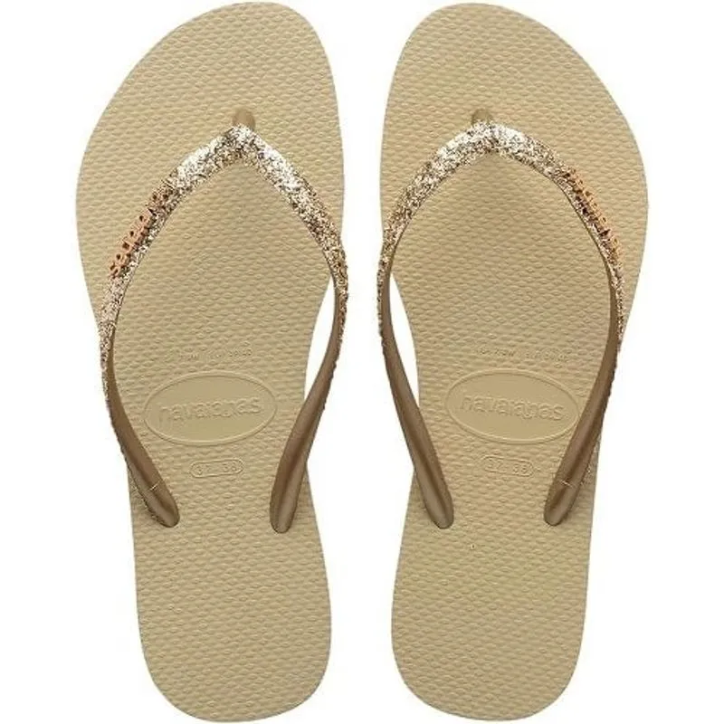 Sandália Havaianas Slim Glitter II Areia 25-26 VR