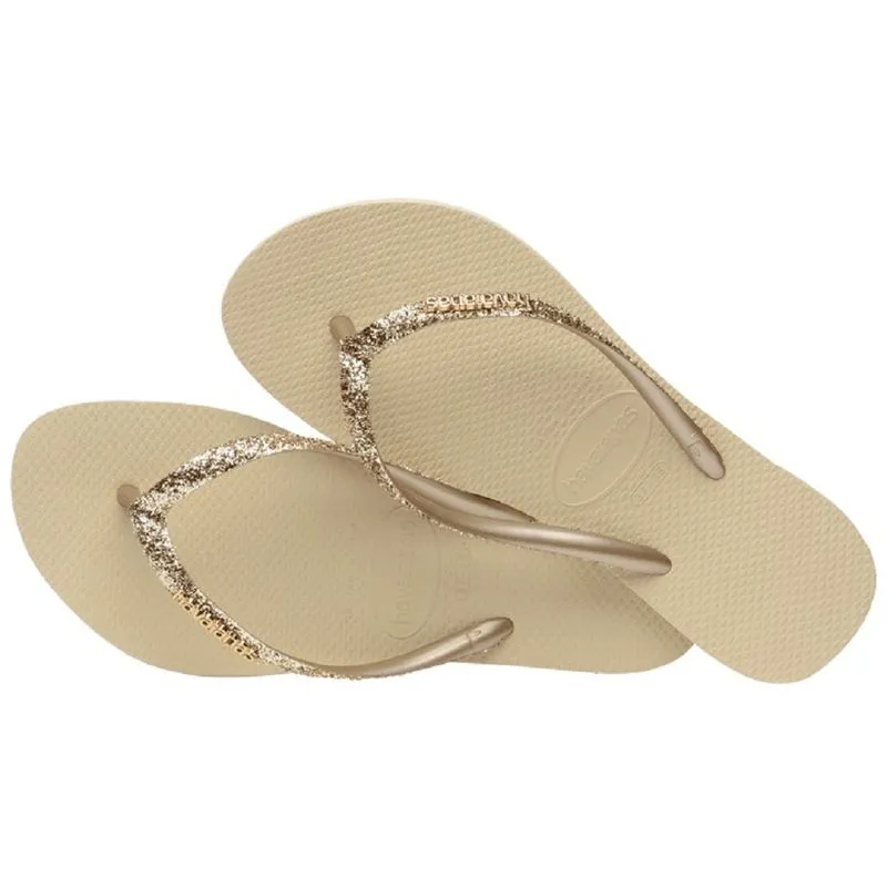 Sandália Havaianas Slim Glitter II Areia 27/28