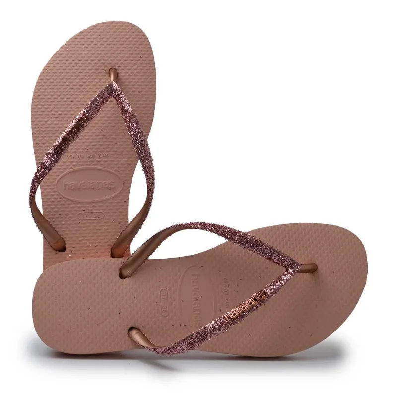Chinelo Havainas Feminino SLIM 23/24 GLITER II 3606 ROSA BALLET DDO 33/34