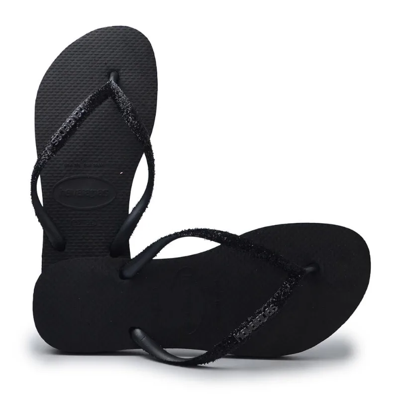 Chinelo Havainas Feminino SLIM 23/24 GLITER II 4057 PTO/CZA DARK 37/38