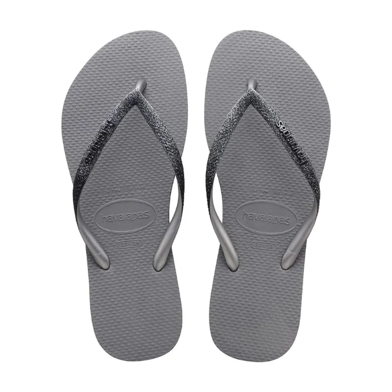 Sandalia para Mujer de Goma Slim Sparkle Gris acero Sandalia para Mujer de Goma Slim Sparkle Grisacero