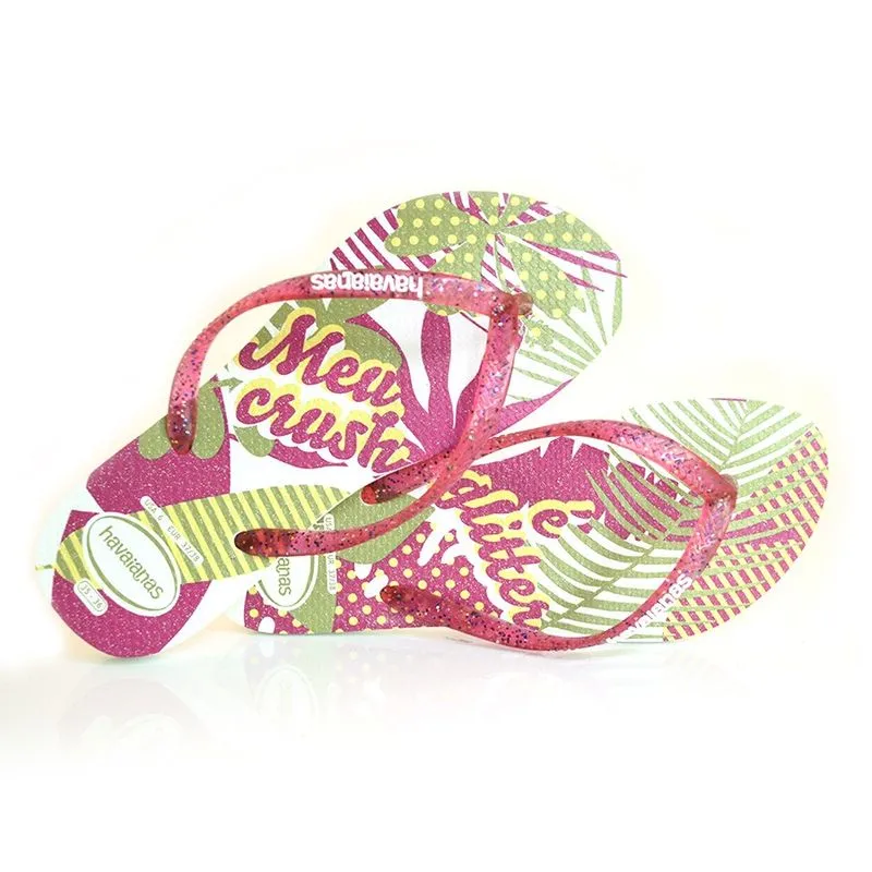 Chinelo Havaianas Slim Festa Branco 4146611 39/40