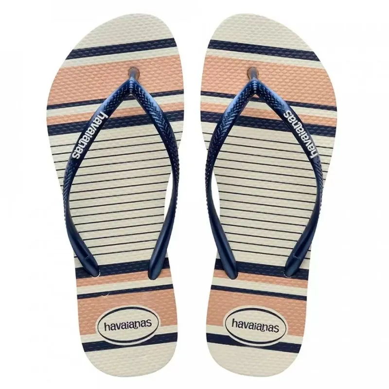 Chinelo Havaianas Slim Nautical Branco Marinho 33/34