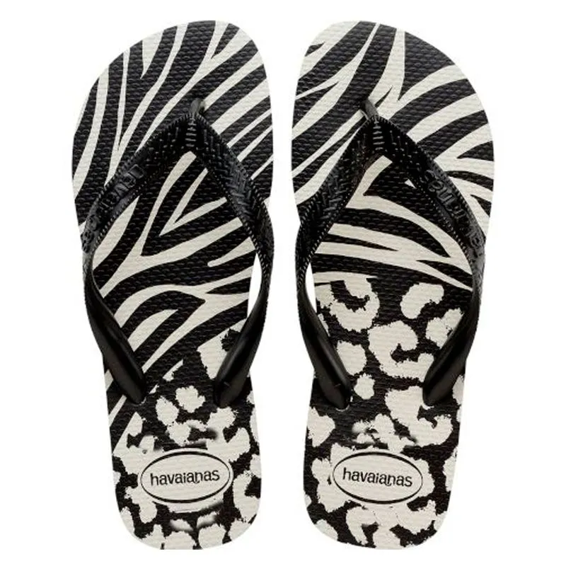 Chinelo Havaianas Top Animals Branco/Preto 39/40