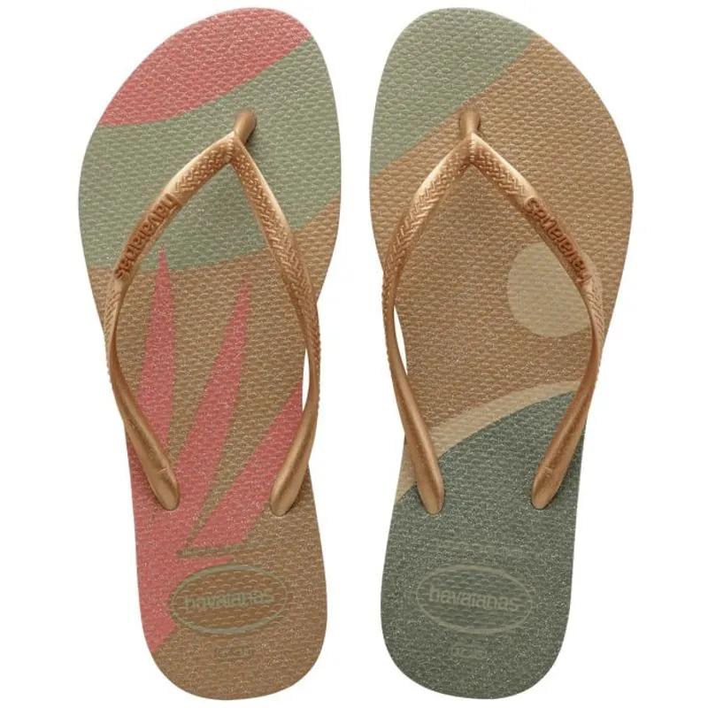 Sandálias Havaianas Slim Palette Glow Areia e Dourado 31/32 Sand?lias Havaianas Slim Palette Glow Areia e Dourado 31/32