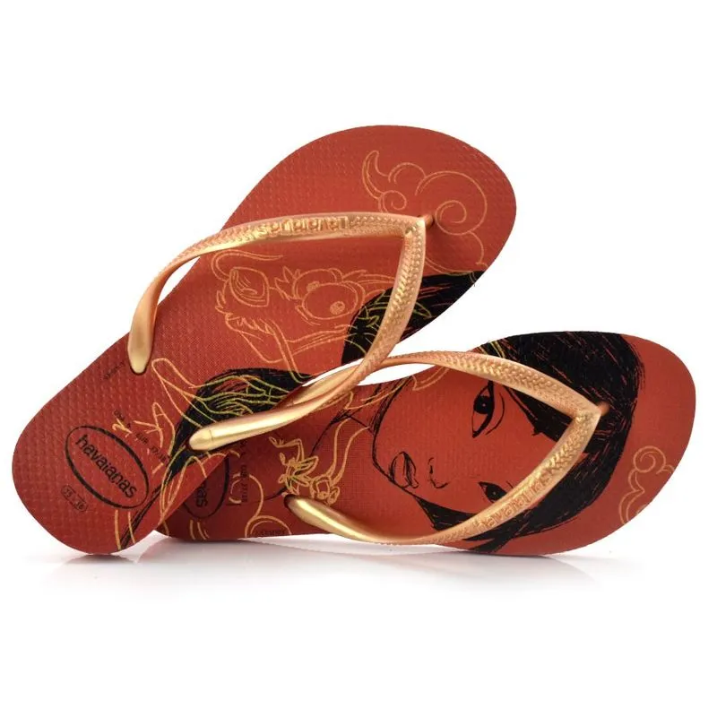 Chinelo Havaianas Feminino Slim Princesas Vermelho 4135045 35/36