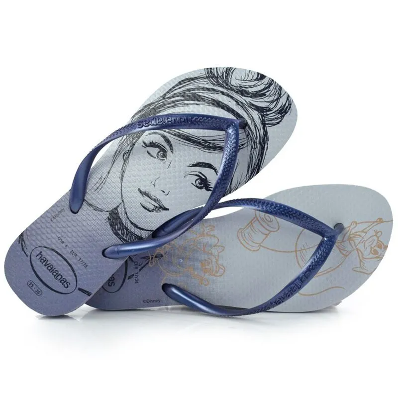Chinelo Havaianas Feminino Slim Princesas Azul 4135045 37/38