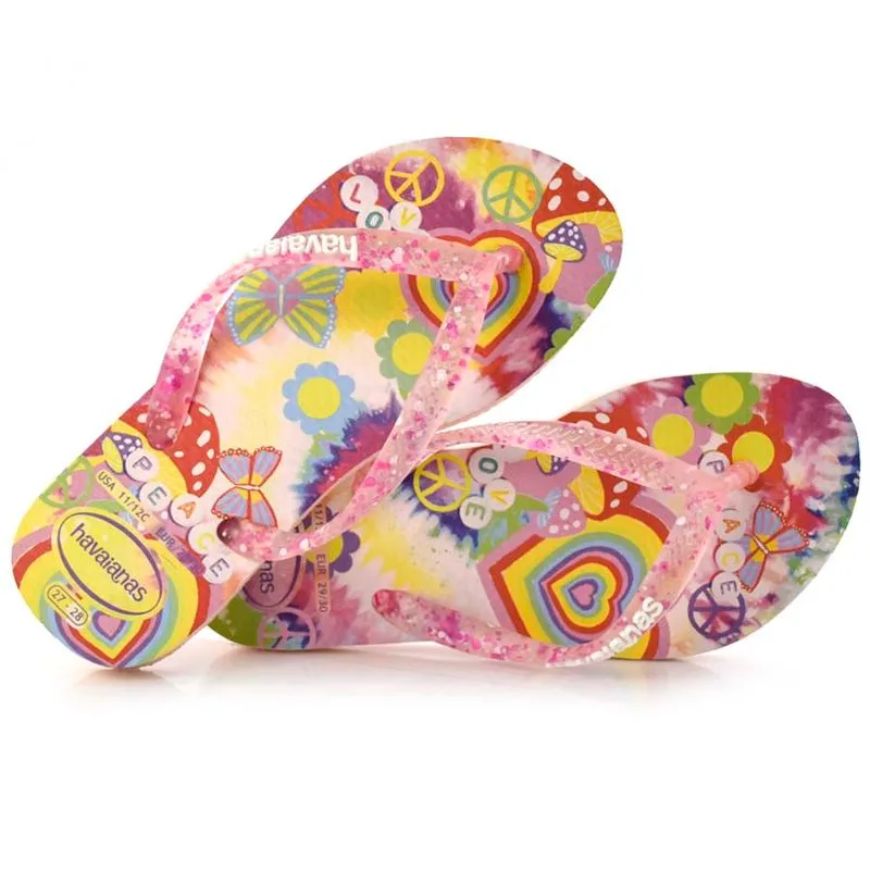 Chinelo Infantil Havaianas Slim Fashion Rosa 4129934 31/32