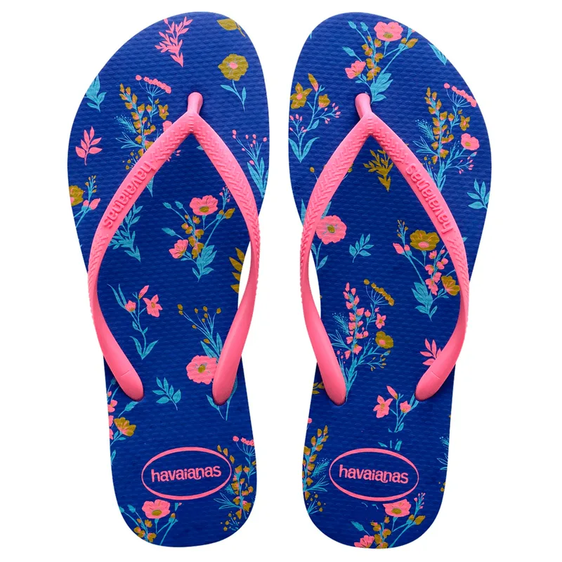 Chinelo Havaianas Slim Romance Azul Naval - 37/38