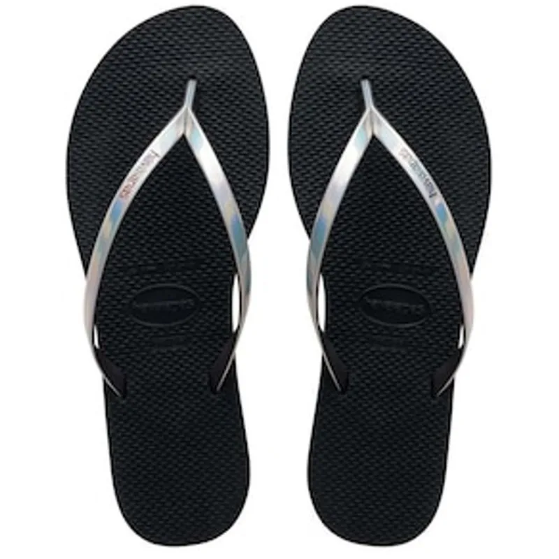 Chinelo Feminino Havaianas You Metallic - Preto/Cinza Dark - 35/36 Preto