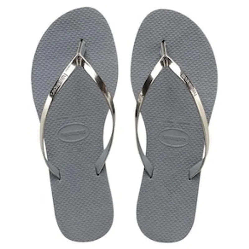 Chinelo Feminino Havaianas You Metallic - Cinza Acero/Grafito Metálico - 37/38