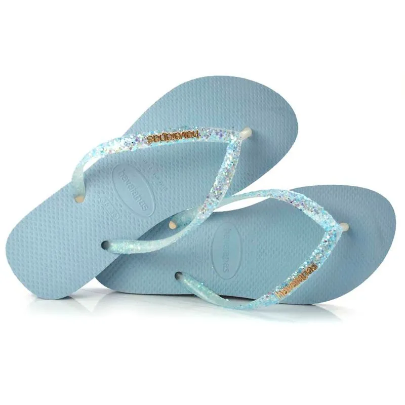 Chinelo Havaianas Slim Glitter Flour Azul 4147122 39/40