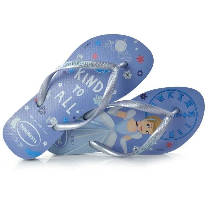Chinelo Havaianas Kids Slim Princesas Azul 4123328 35/36