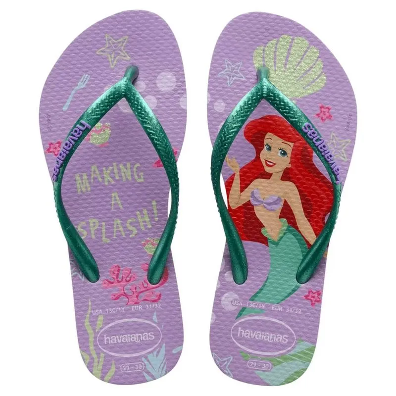Sandália Infantil Slim Princess Ariel Havaianas