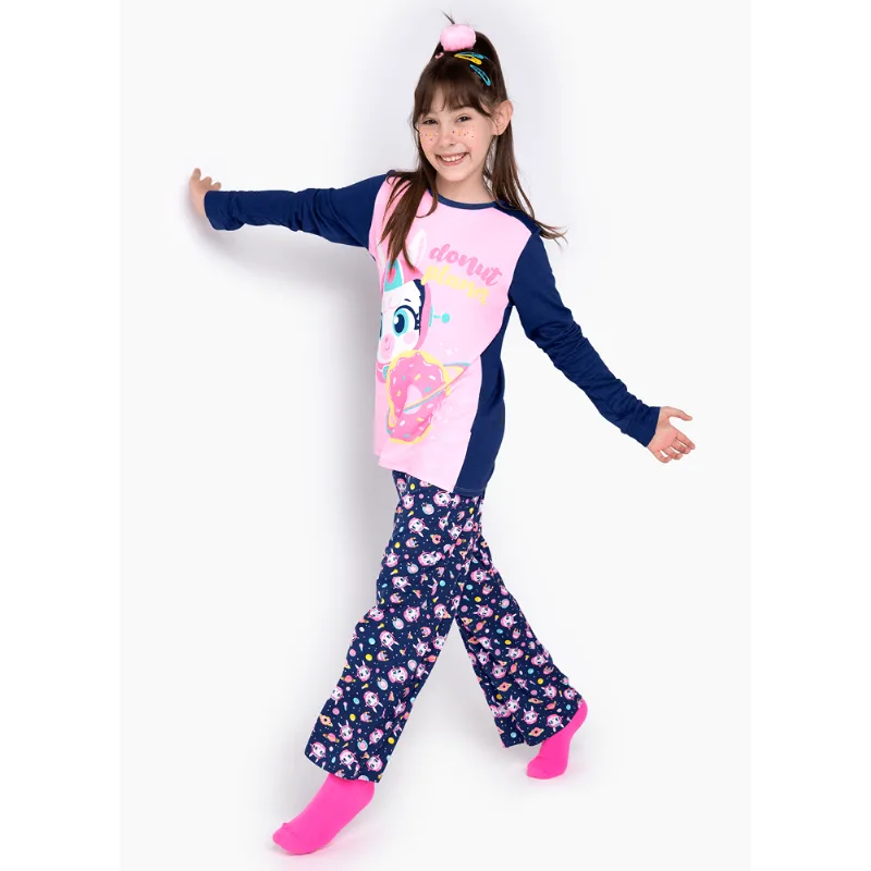 Pijama Manga Longa Viscolycra Menina Lhama 10