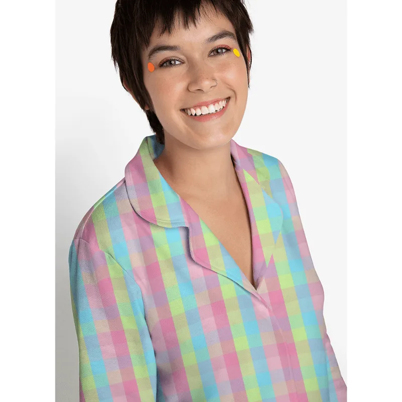 Camisola Manga Longa Flanela Feminina Unicórnio Rosa M