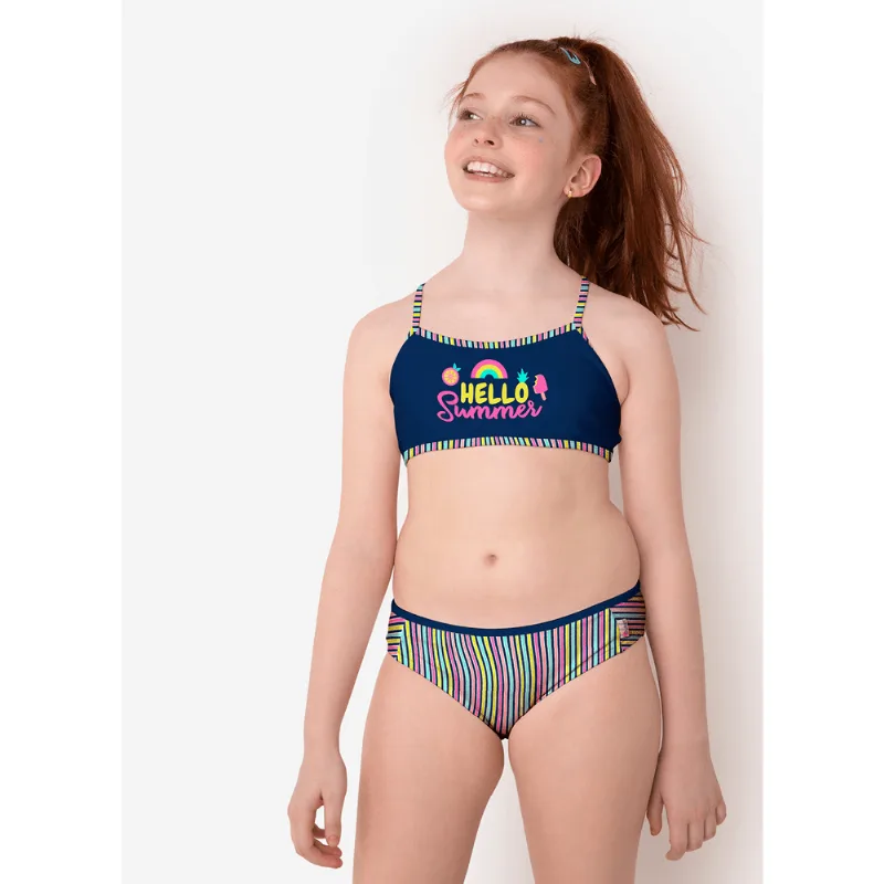Biquíni Infantil Menina Lhama Azul 12
